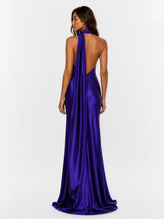 Mia Royal Rose Halter Maxi Dress