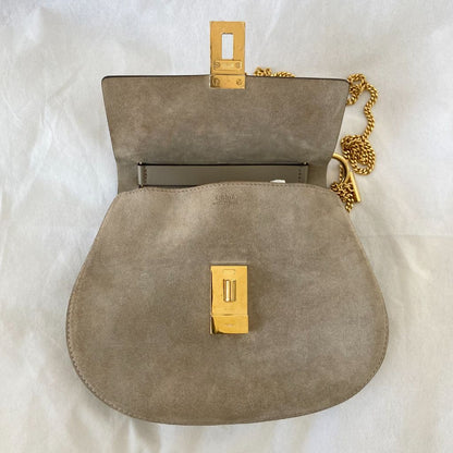 Chloé Grey Suede and Leather Drew Bag