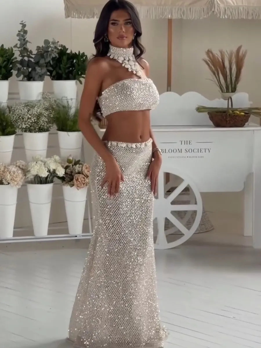 Zelda Sequin Strapless Mermaid Three-Piece Set