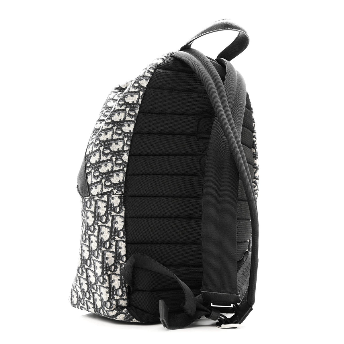 Oblique Calfskin Rider Backpack Beige Black