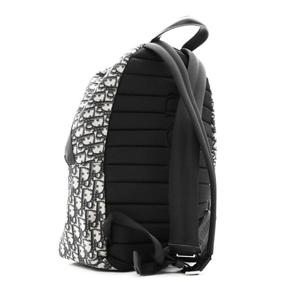 Oblique Calfskin Rider Backpack Beige Black