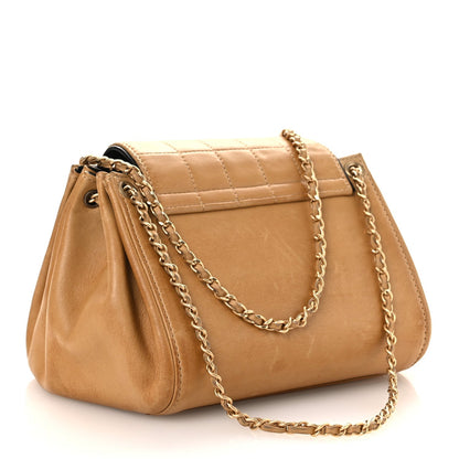 Lambskin Chocolate Bar Accordion Reissue Flap Beige