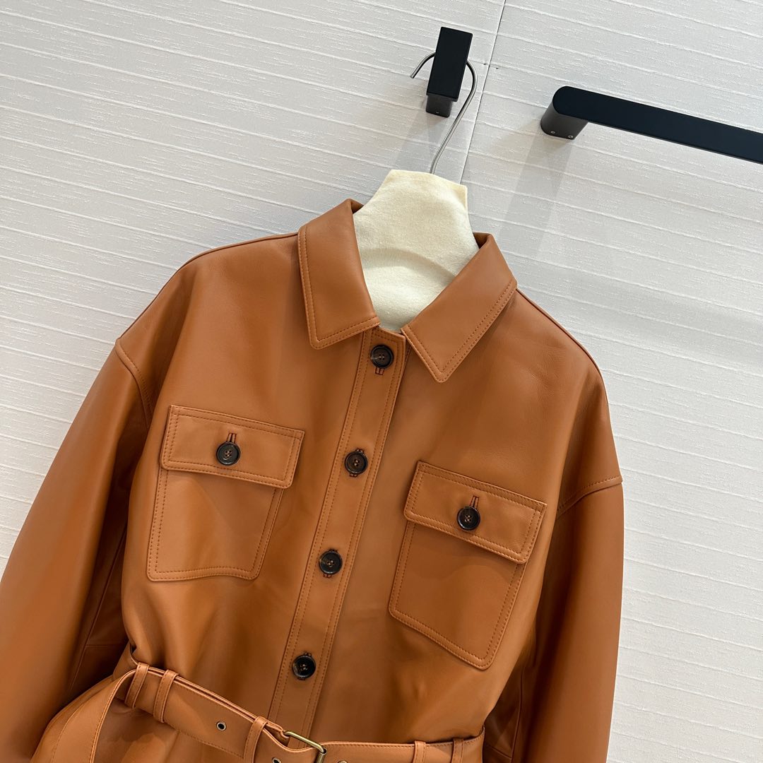 YSL Waistcoat Jacket Caramel Brown Sheepskin