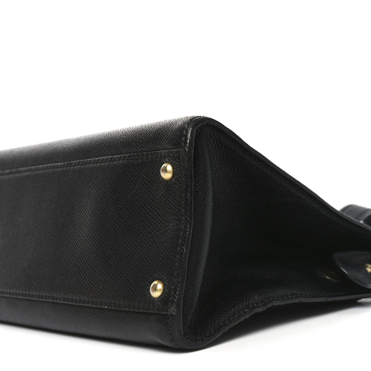 Grained Calfskin Logo Shoulder Bag Black