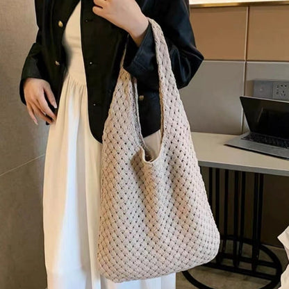 Crochet Tote Bag Hand-Woven Vintage Tote Bag