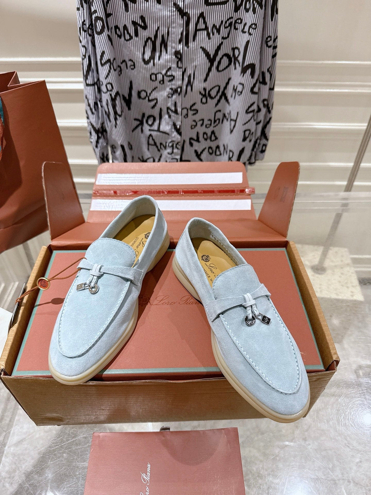 LP Summer Charms Walk Loafers Light Blue Suede 565862