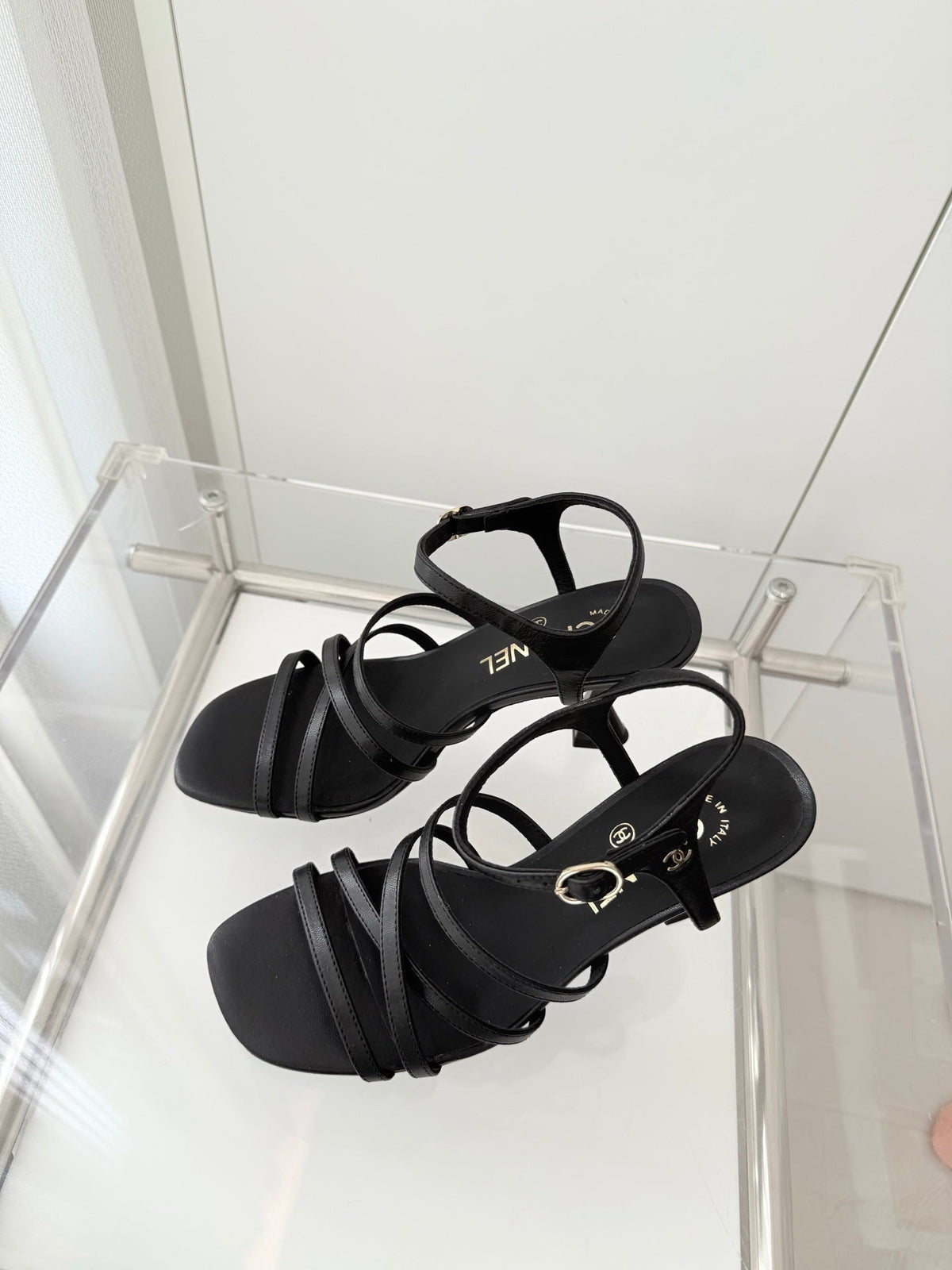 CC Cruise 25/26 Sandal 95mm Black Lambskin 597353