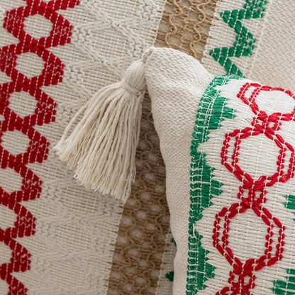 Minimalist Christmas Jacquard Tassel Cushion Covers
