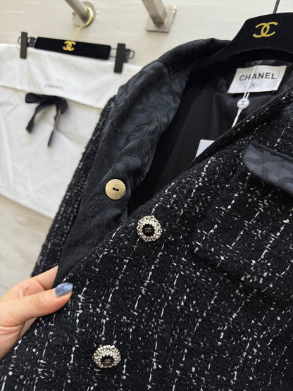 CC Jacket Black Silver Black Tweed 344806