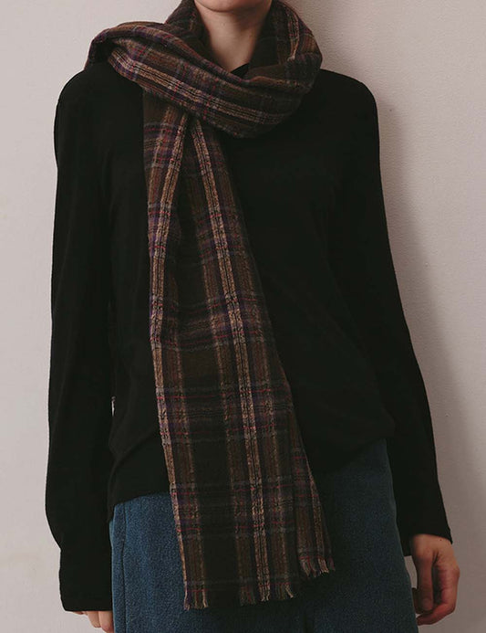 Vintage Checked Winter Soft Tassel Scarf