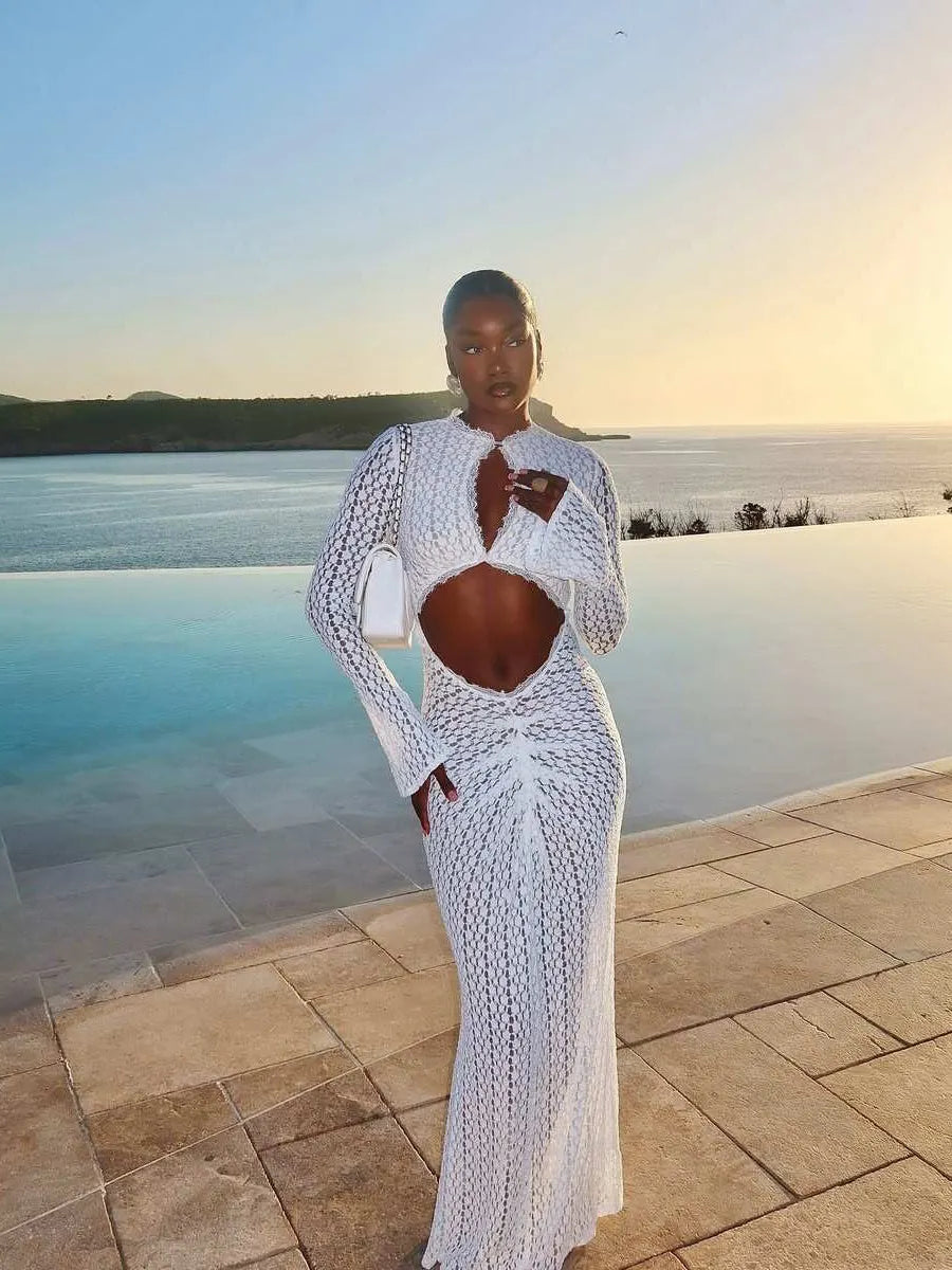 Freya Crochet Cutout Maxi Dress