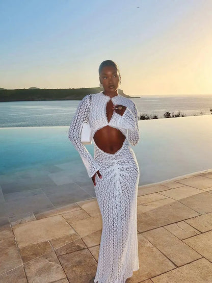 Freya Crochet Cutout Maxi Dress