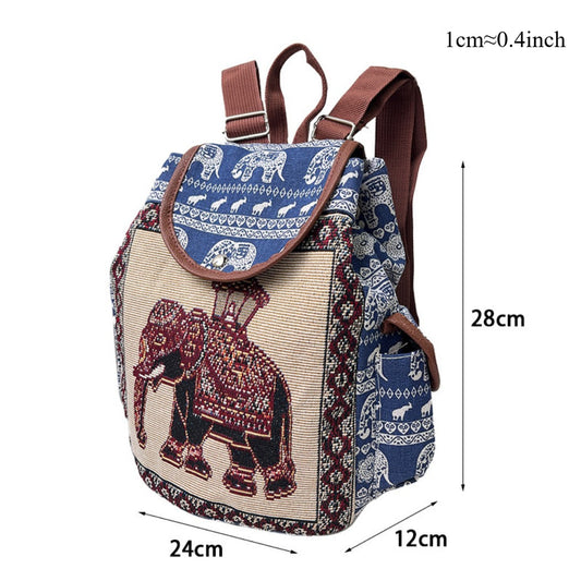 Cosbai - Vintage Elephant Embroidery Backpack - Practical &amp; Unique
