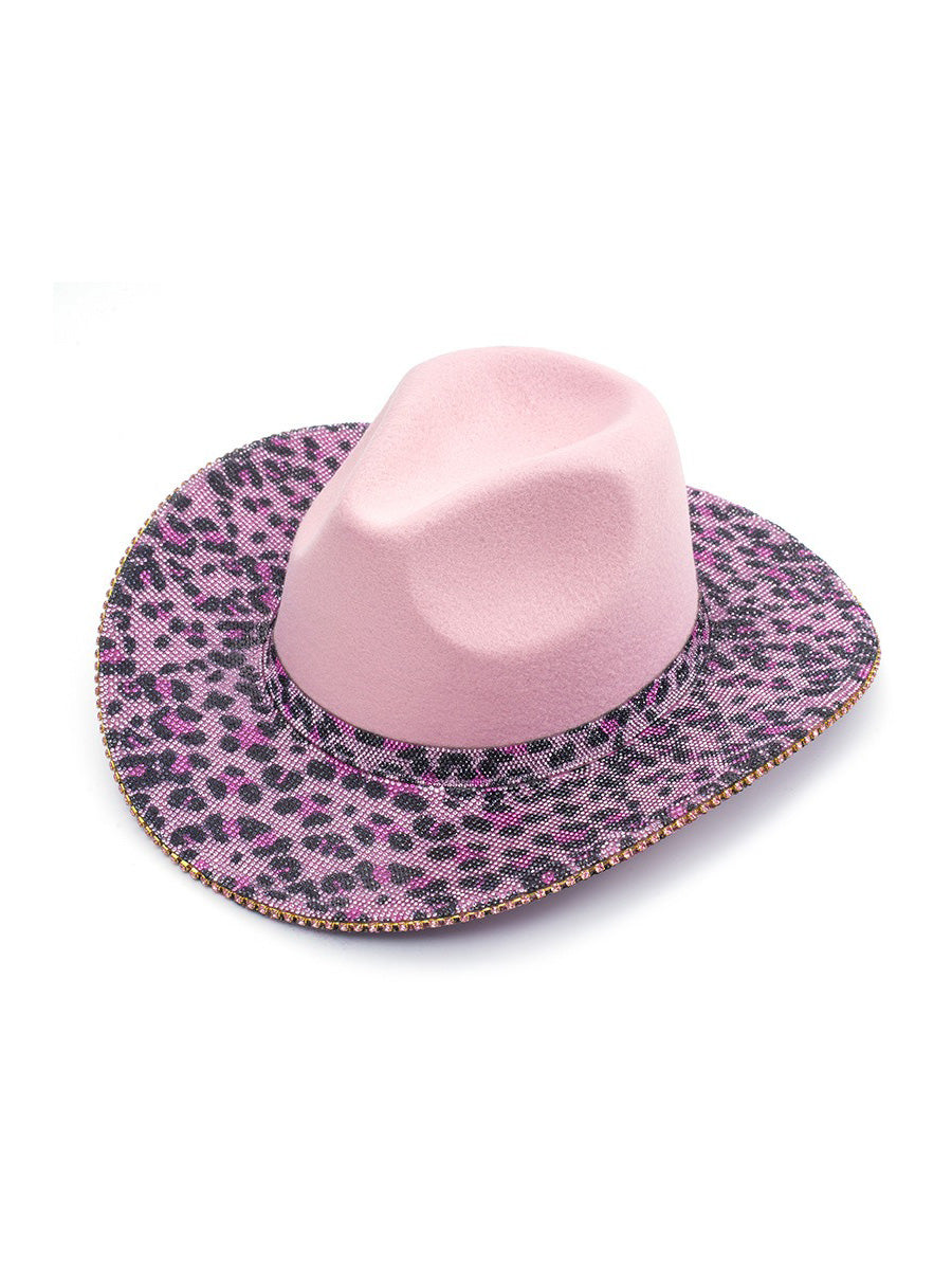 Liana Pink Rhinestone-Embellished Denim Hat