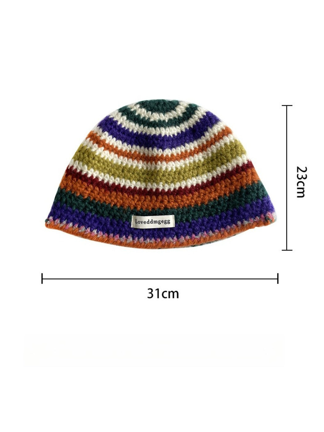Haila - Rainbow Stripe Knitted Fisherman Beanie