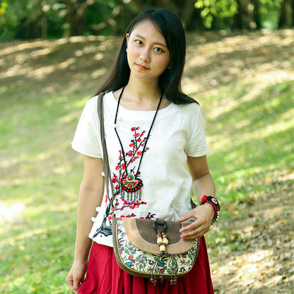 Dumpling Bag Embroidered PU Bag