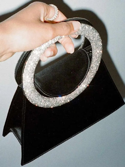 Ilaria Diamante Loop Satin Bag