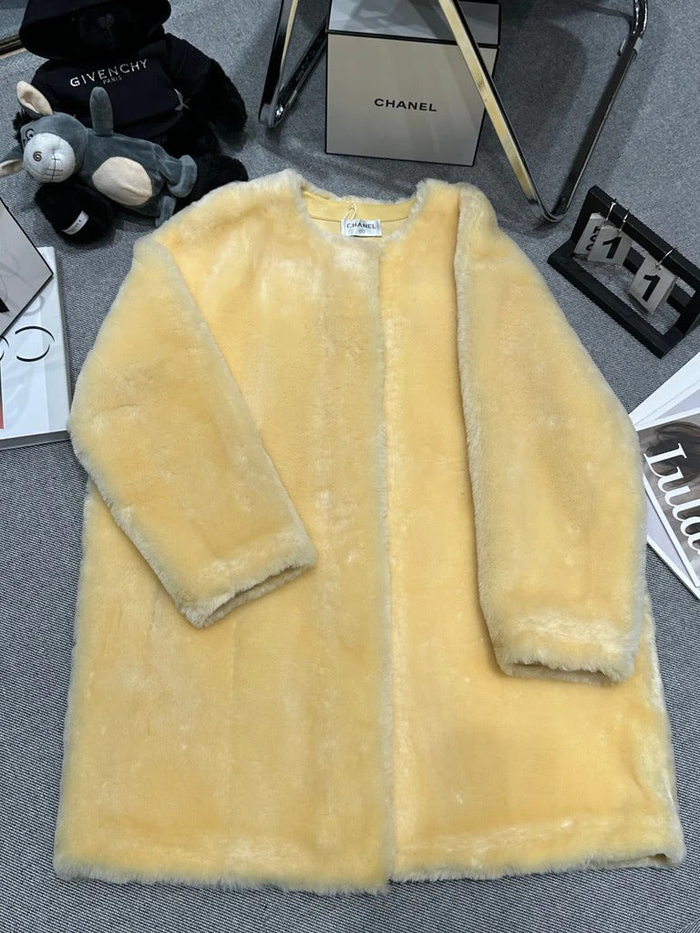 CHANEL 25S SHEEP FUR COAT 504