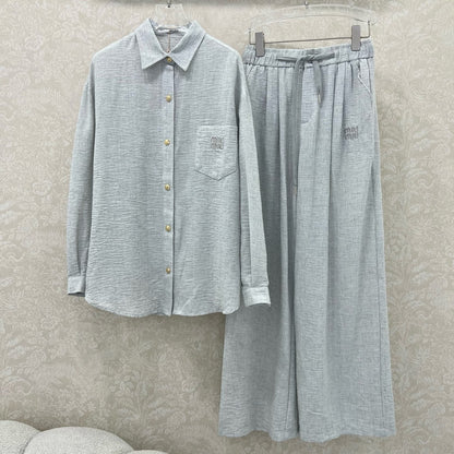 CHANEL SHIRT AND WIDE-LEG TROUSERS SET STYLE 32