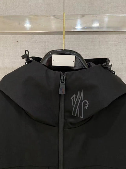Moncler 2025 Hooded Jacket Black Nylon Down