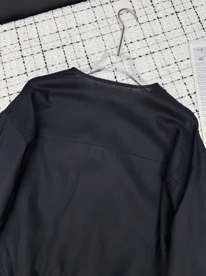 PRADA 25S LIGHTWEIGHT ROUND-NECK LINEN JACKET 368