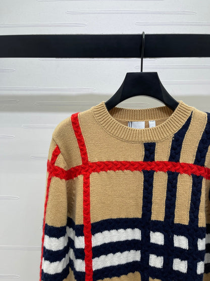 Burberry 25 Crew Neck Long-Sleeve Sweater Beige Wool Cashmere