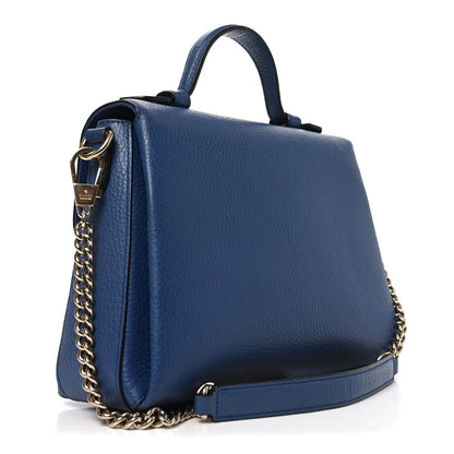Dollar Calfskin Interlocking G Top Handle Shoulder Bag Caspian