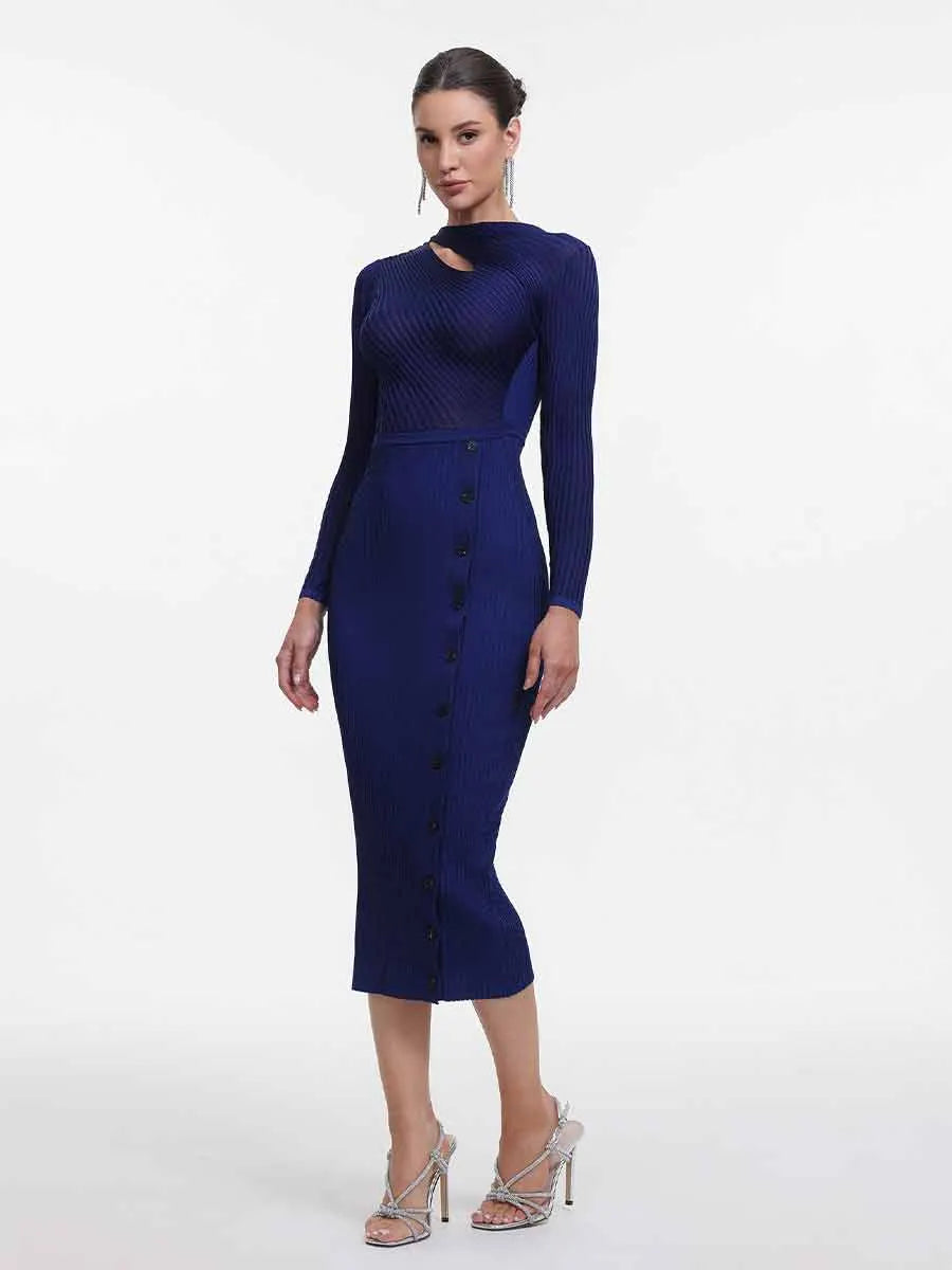 Ingrid Classic Long Sleeve Knit Midi Dress