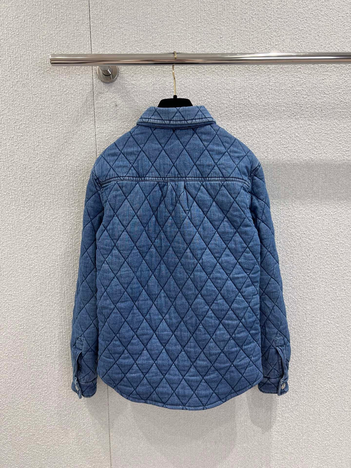 Chanel 2025 Quilted Jacket Blue Denim Fabric