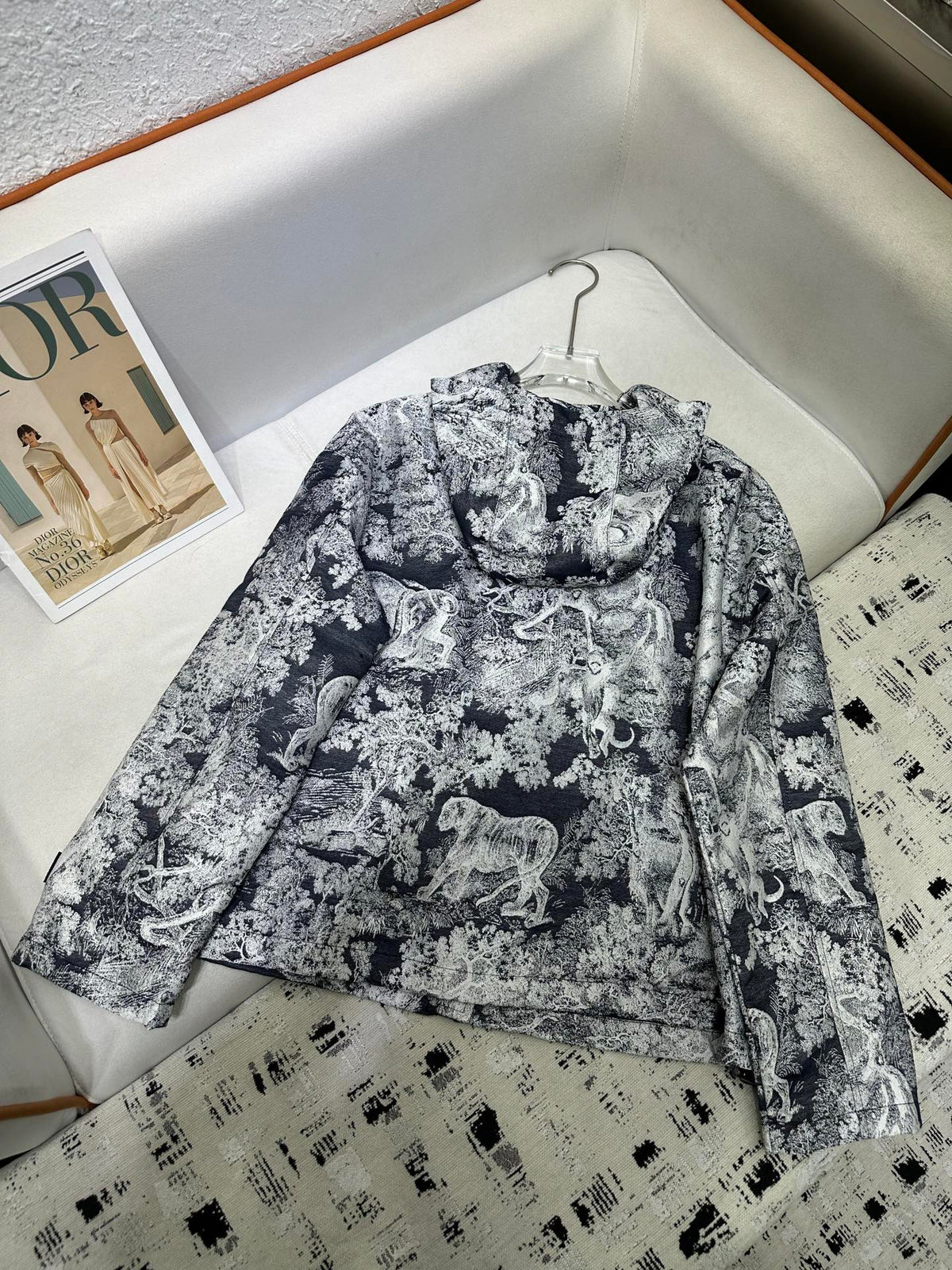 CD 25 Tiger Garden Jacket Blue Polyester