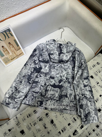 CD 25 Tiger Garden Jacket Blue Polyester