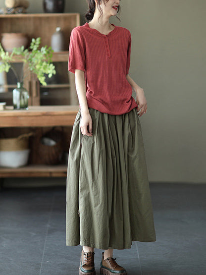 Vintage Casual Loose Ramie Cotton Wide Leg Pants