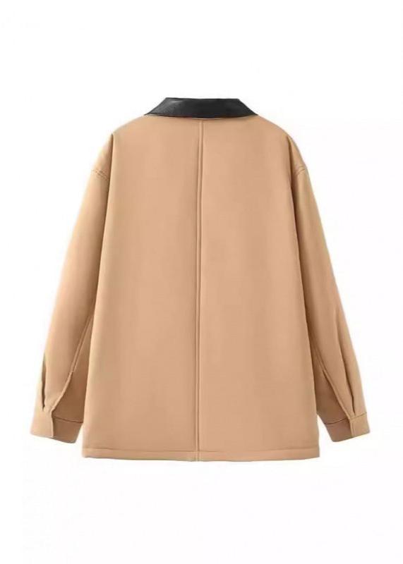Cotton Jacket With Contrast Collar And Button Front