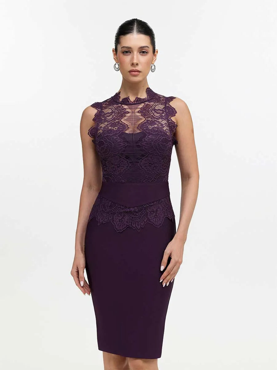 Noelle Lace Bandage Midi Dress