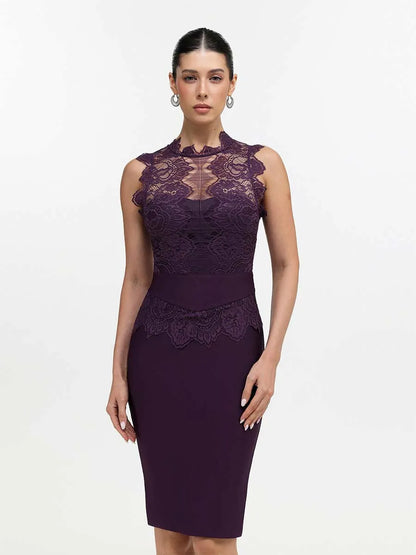 Noelle Lace Bandage Midi Dress