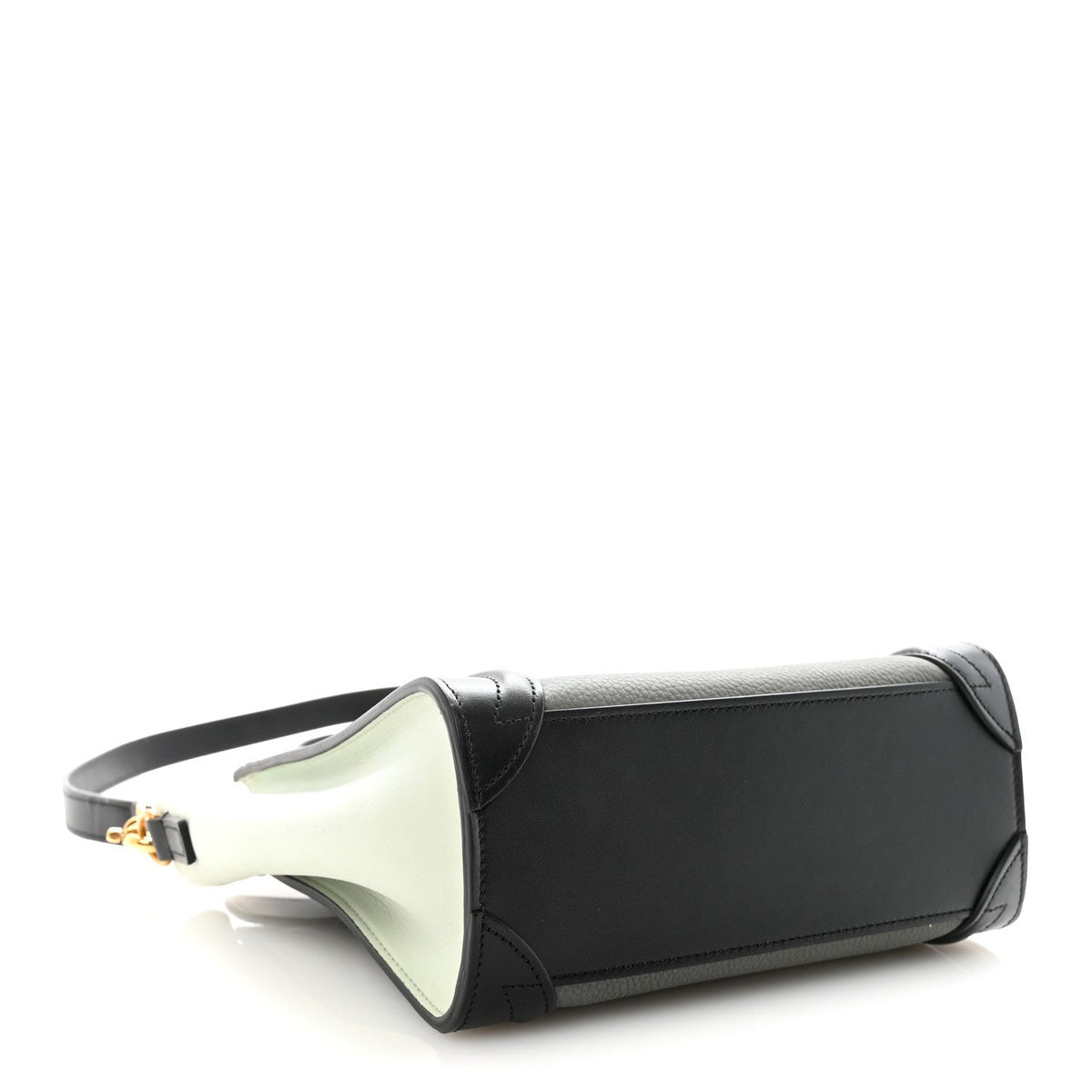 Baby Grained Calfskin Nano Tri-Color Luggage Zinc Almond