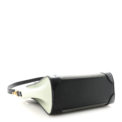 Baby Grained Calfskin Nano Tri-Color Luggage Zinc Almond