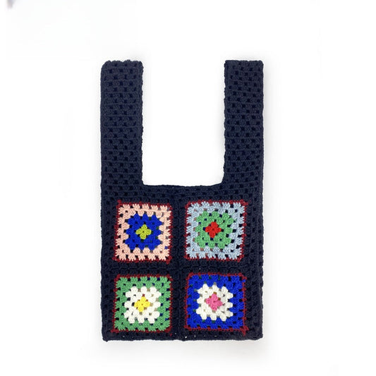 Crochet Granny Square Bag Ethnic Wind Hand Hook Flower Bag