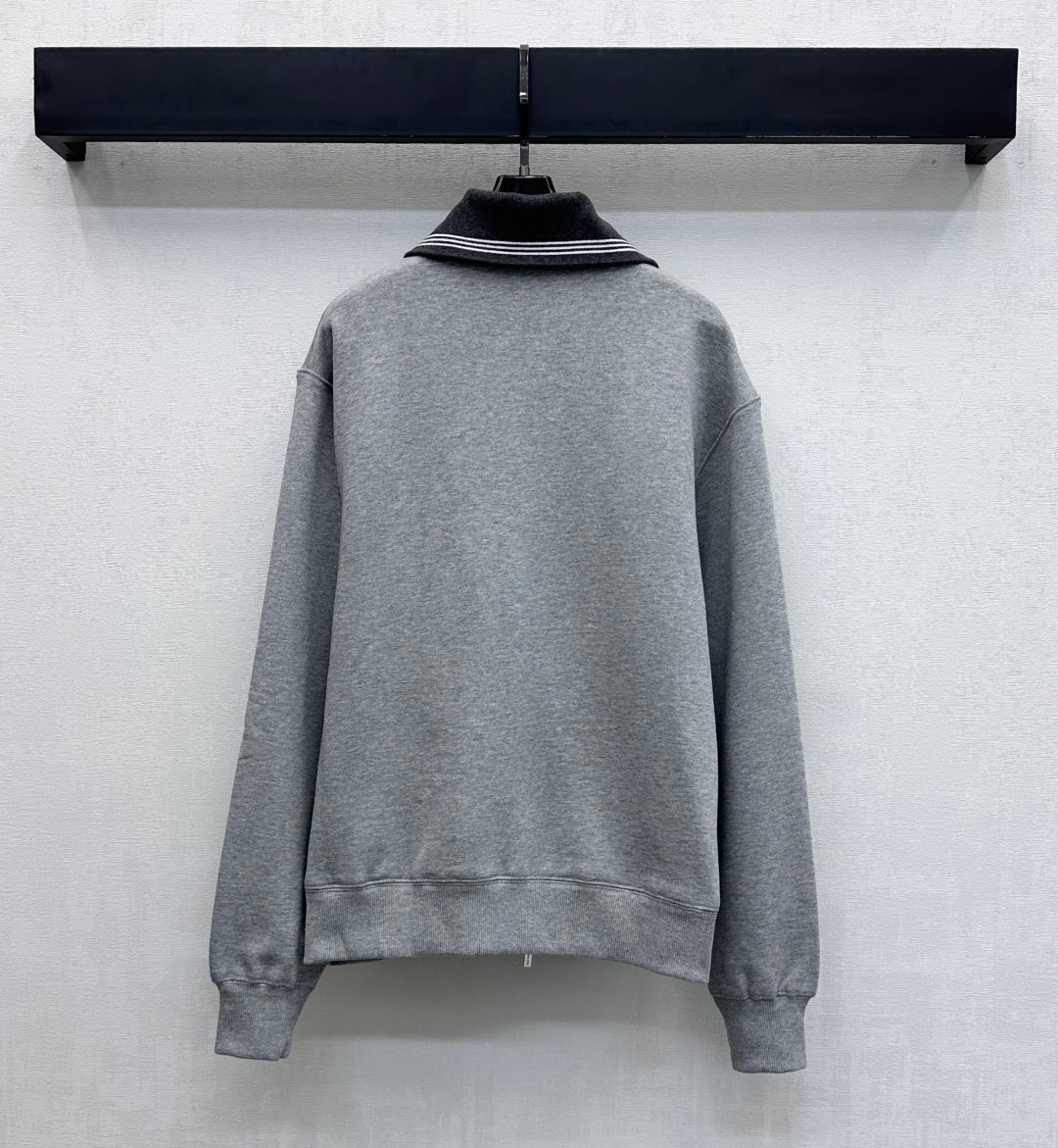 Miu Miu Fleece Jacket Zippered Grey Cotton 341877