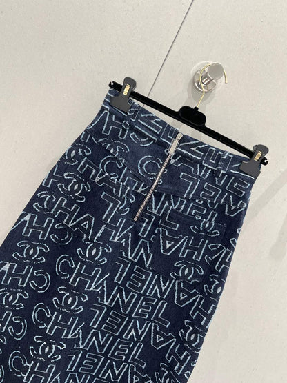 CC 25 Long Skirt Blue Cotton