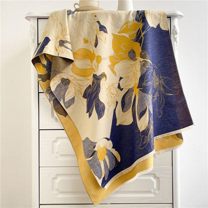 Jacquard Fringed Cashmere-Like Scarf