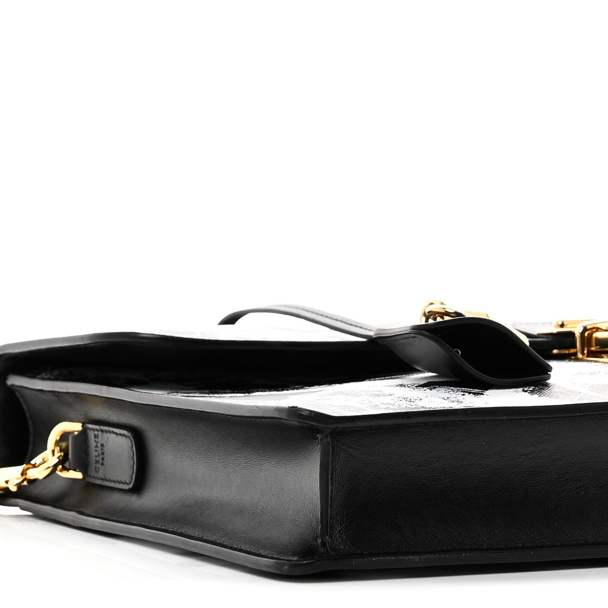 Triomphe Canvas Calfskin Cartable Small Briefcase Black