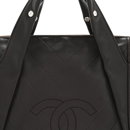 Calfskin Chevron CC All Day Long Boston Brown