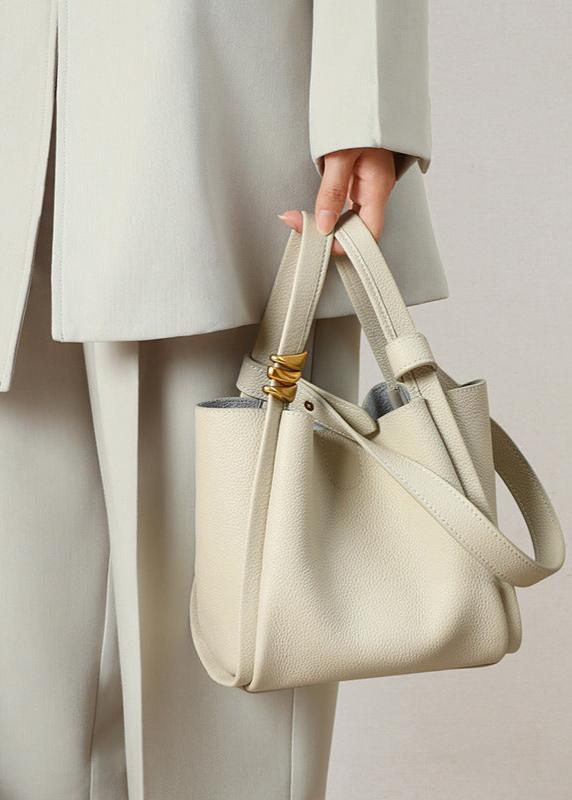 Bucket Tote Genuine Leather Elegant Contemporary Design
