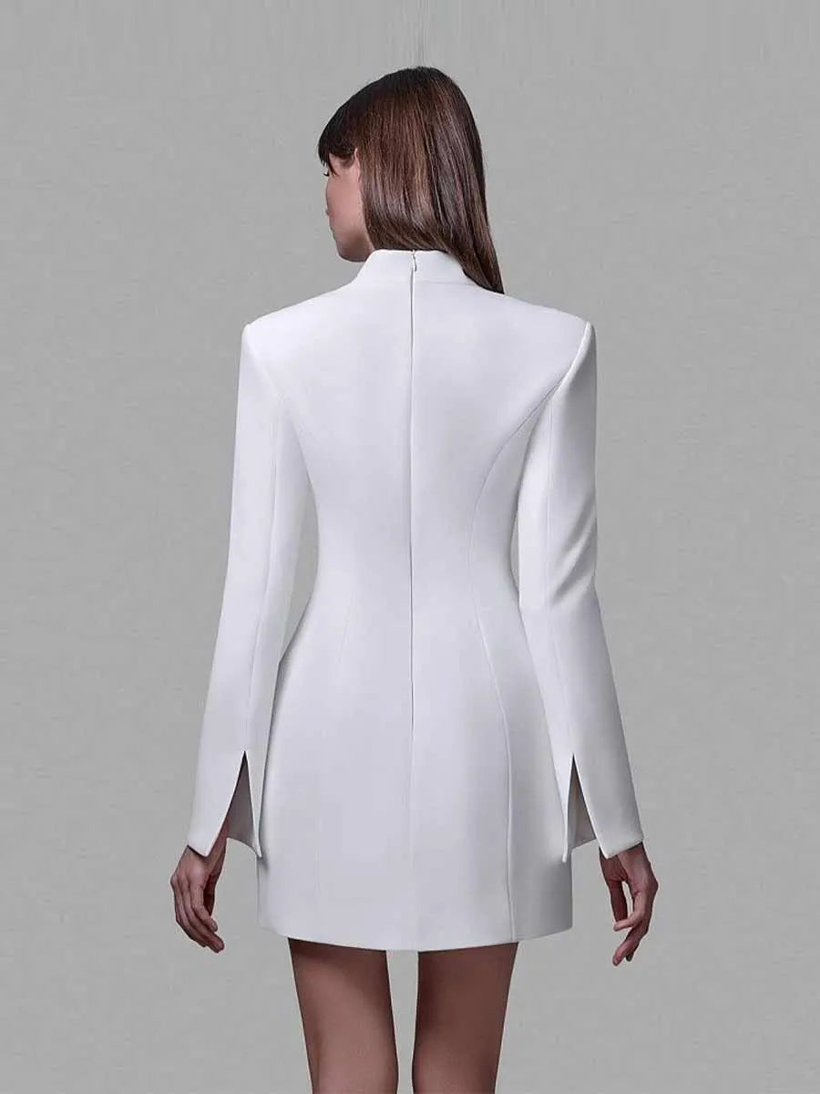 Autumn Shaped Neckline Mini Dress