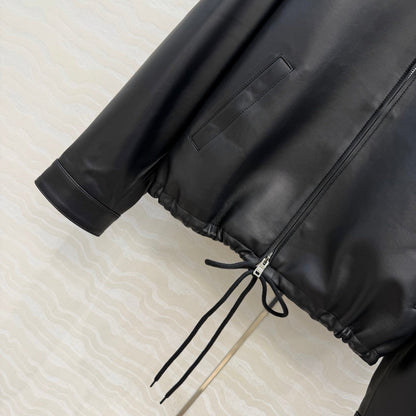 Prada Jacket Black Leather 341209