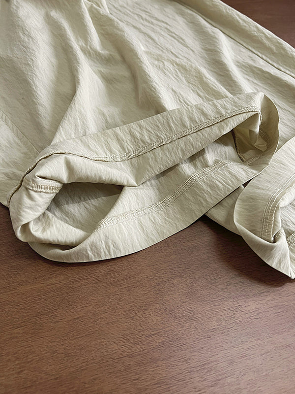 Loose  Leg  Pleated Casual Pants Bottoms
