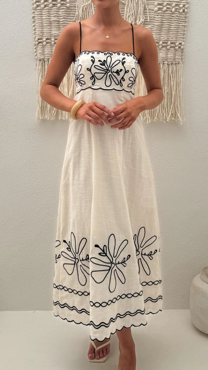 Mira Maxi Dress - White/Black