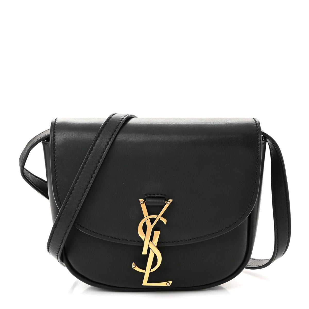 Smooth Calfskin Classic Monogram Small Kaia Satchel Black