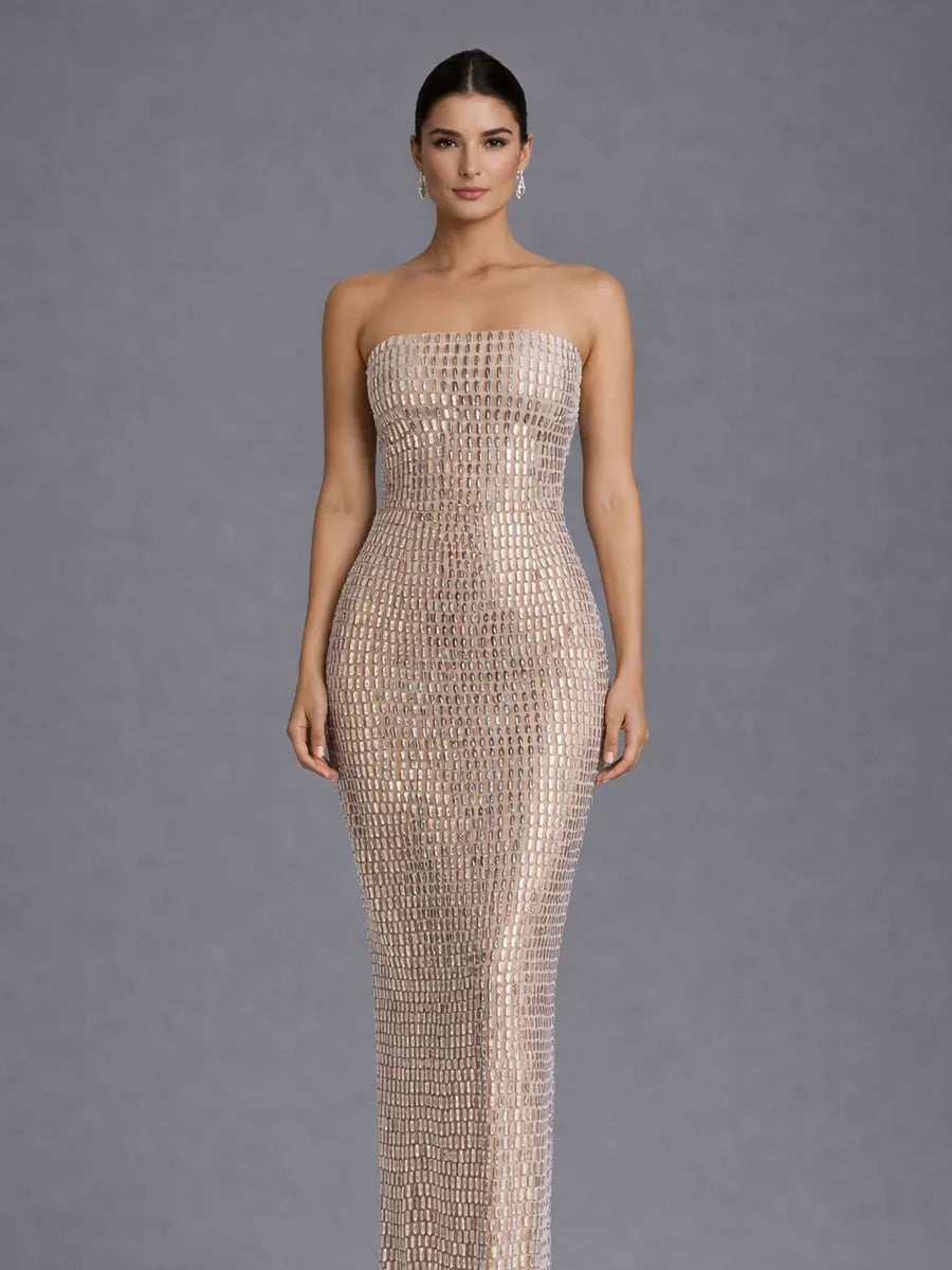 Marissa Embellished Bandeau Maxi Dress